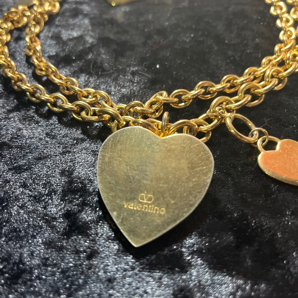 Original VALENTINO neckless and matching clip earrings with LOGO ON BOTH ITEMS.